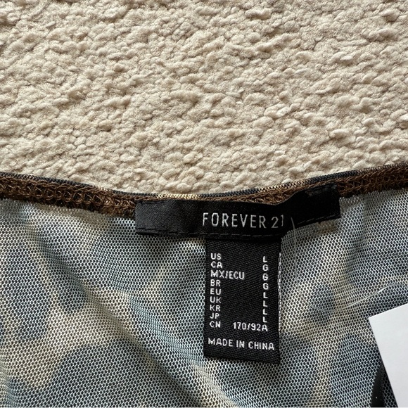 Forever 21 Leopard Animal Print Black Lace Trim V-Neck Cami Tank Top Camisole L - Picture 8 of 12